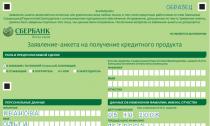 How to fill out a Sberbank application form to receive a loan Sberbank application form for a home loan