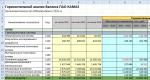 Horizontal and vertical analysis of the balance sheet using the example of a manufacturing company LLC